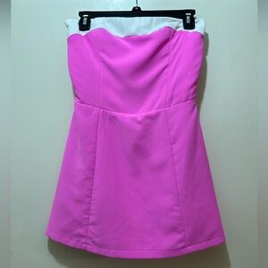 Elegant Strapless Pink Dress